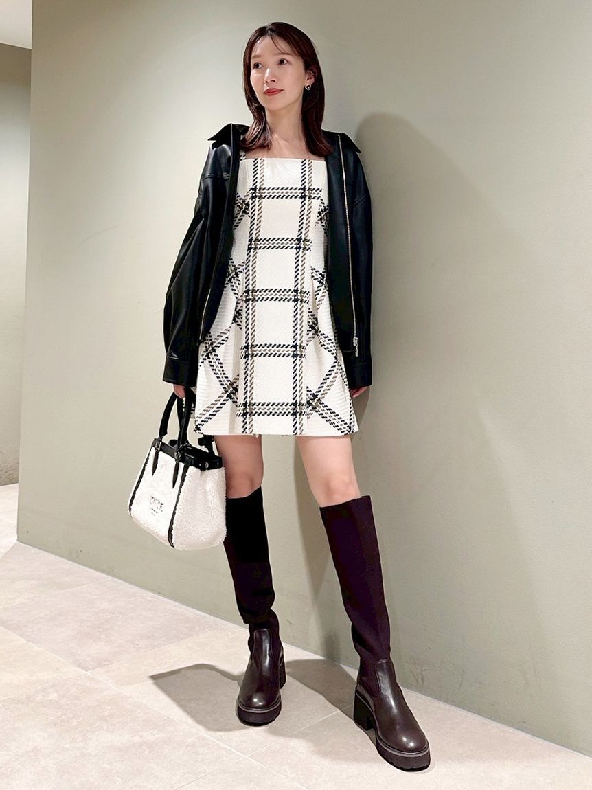 SNIDEL「【WEB限定】ロービングチェックミニワンピース」|ワンピース|