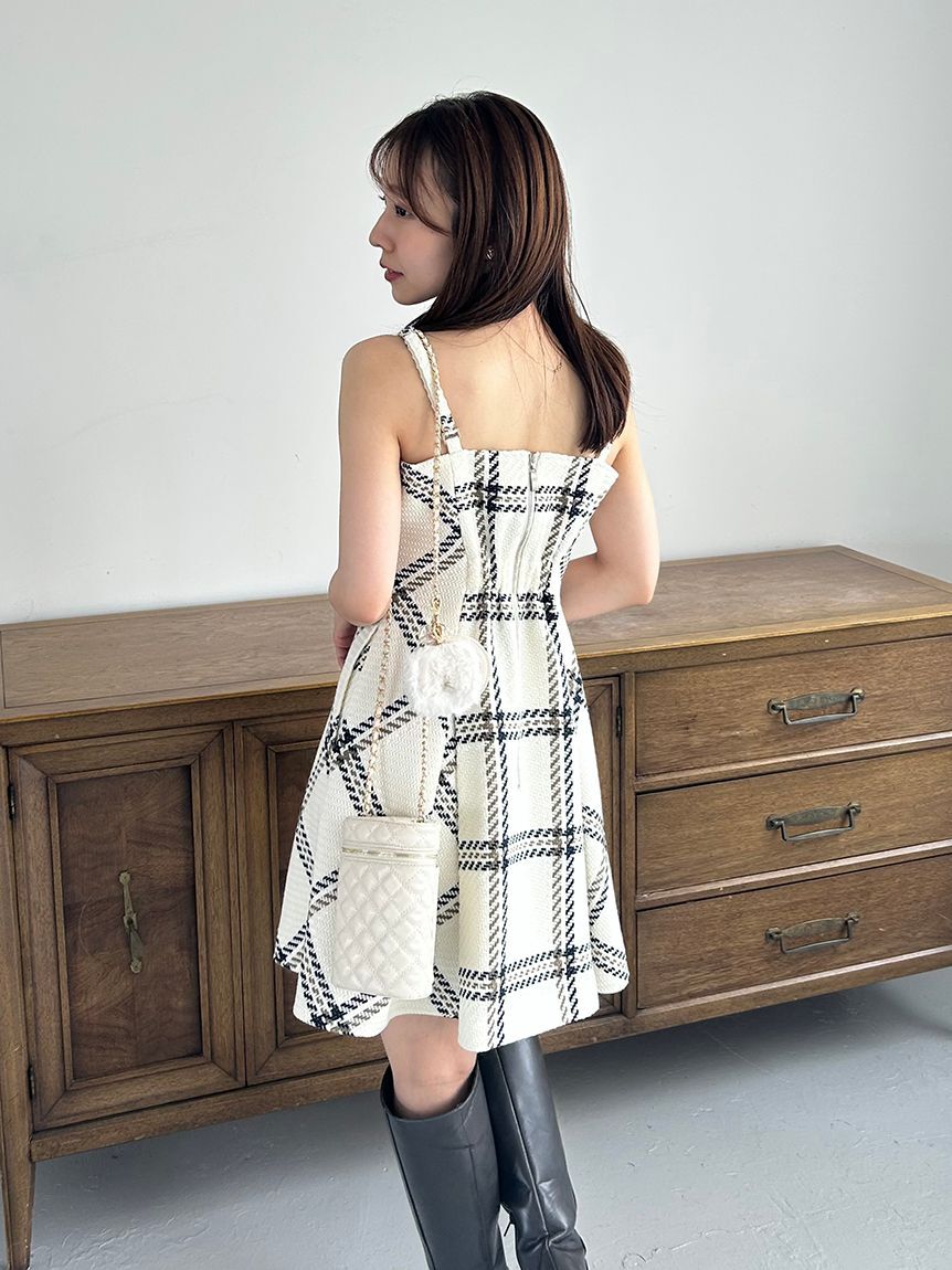 SNIDEL「【WEB限定】ロービングチェックミニワンピース」|ワンピース|