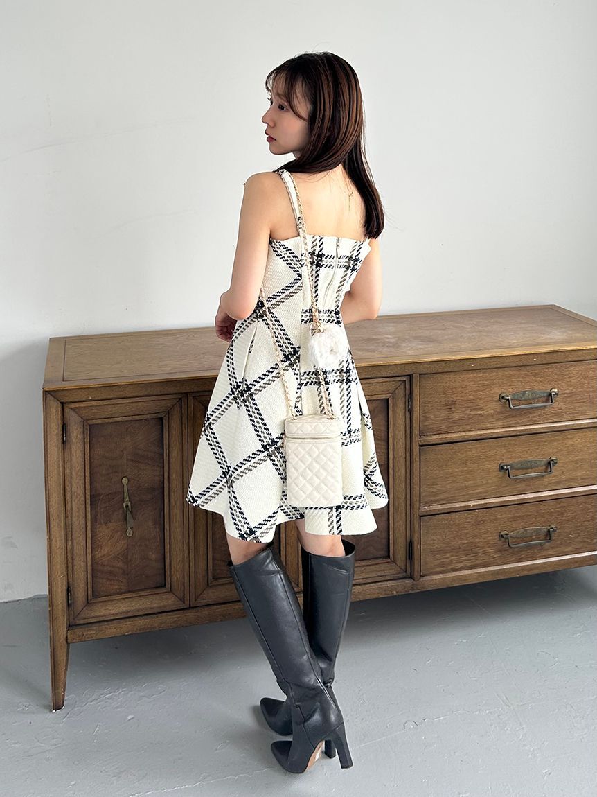 SNIDEL「【WEB限定】ロービングチェックミニワンピース」|ワンピース|