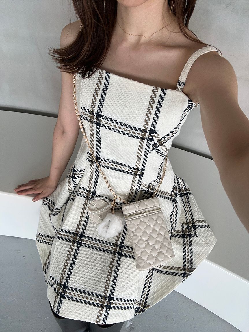 SNIDEL「【WEB限定】ロービングチェックミニワンピース」|ワンピース|