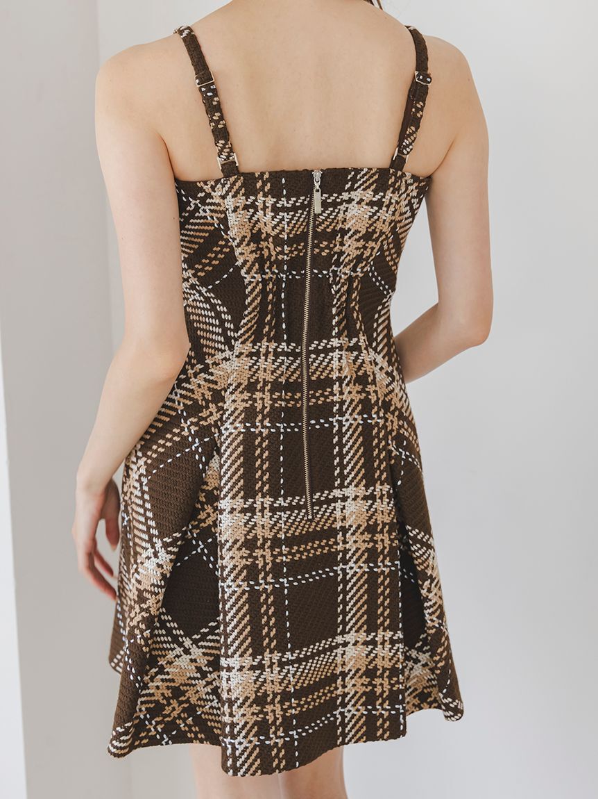 SNIDEL「【WEB限定】ロービングチェックミニワンピース」|ワンピース|