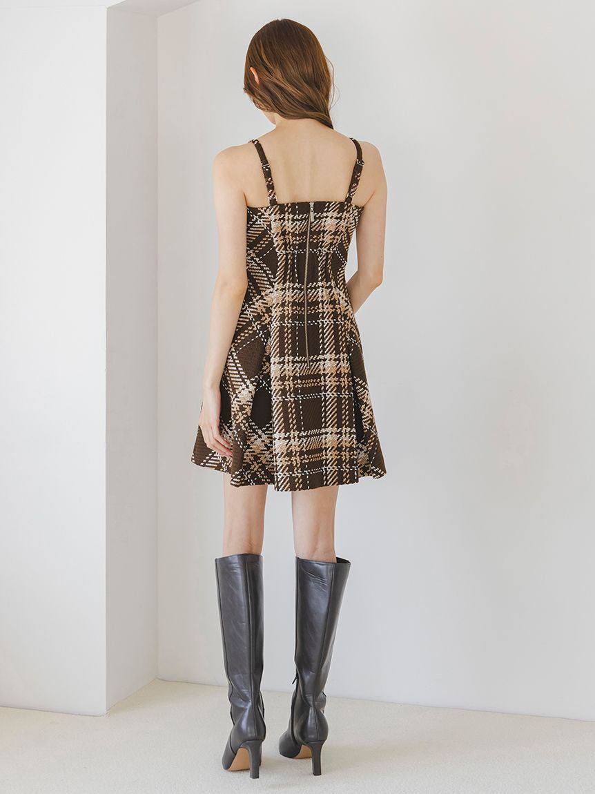 SNIDEL「【WEB限定】ロービングチェックミニワンピース」|ワンピース|