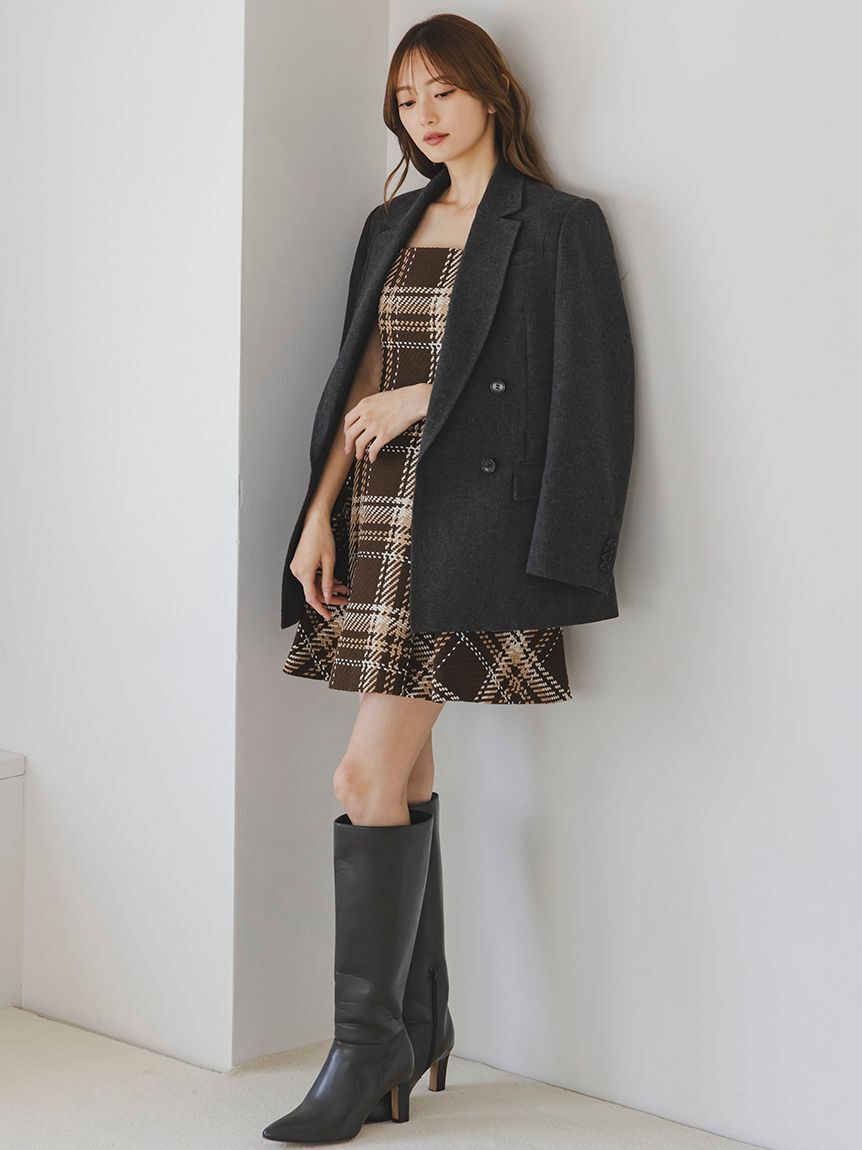 SNIDEL「【WEB限定】ロービングチェックミニワンピース」|ワンピース|