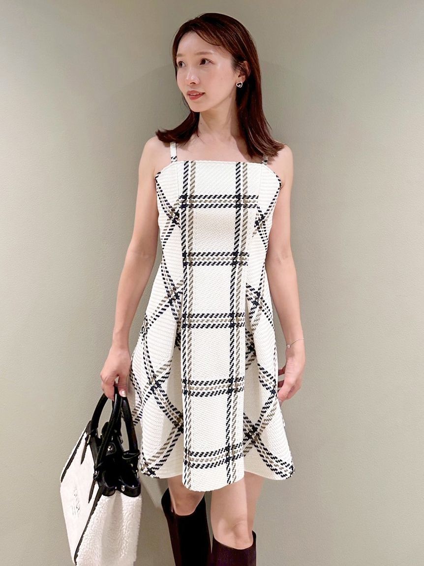 SNIDEL「【WEB限定】ロービングチェックミニワンピース」|ワンピース|