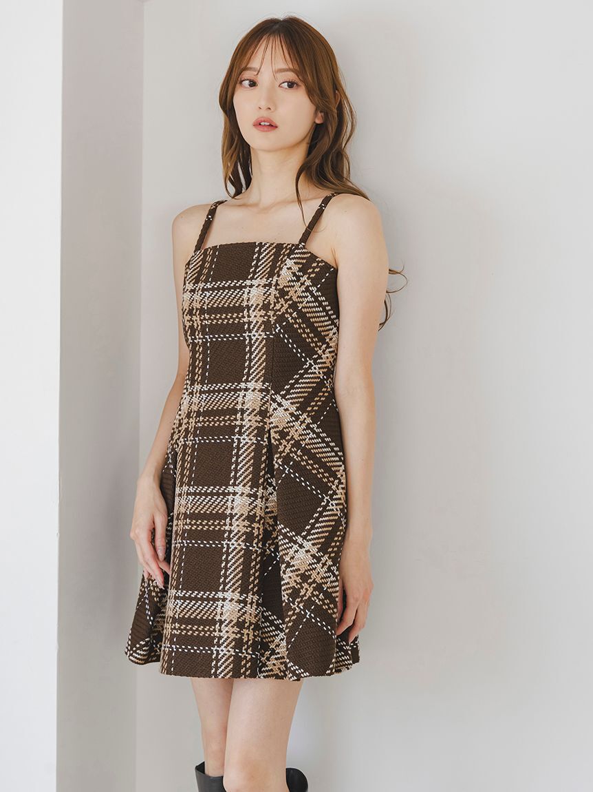 SNIDEL「【WEB限定】ロービングチェックミニワンピース」|ワンピース|BRW