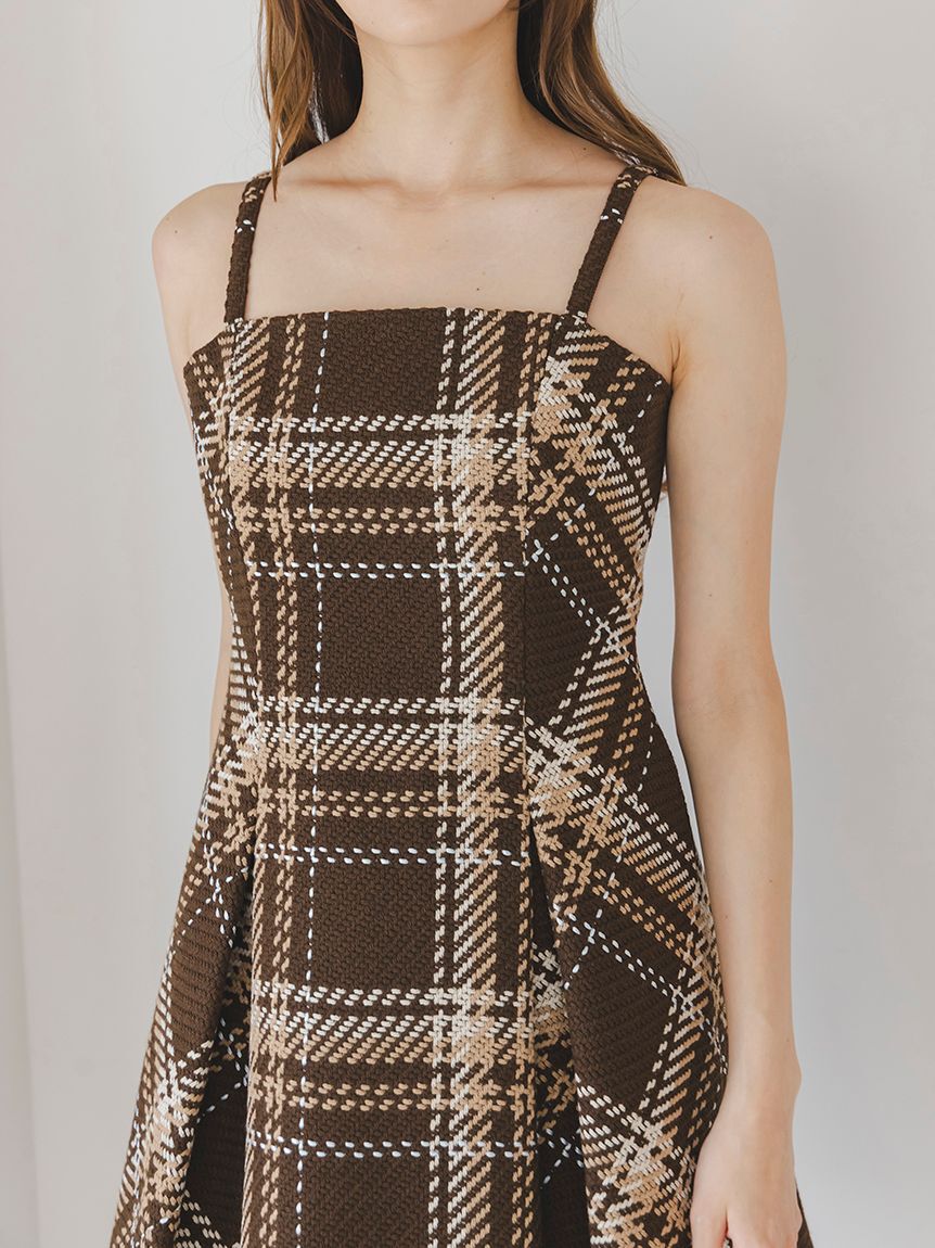 SNIDEL「【WEB限定】ロービングチェックミニワンピース」|ワンピース|