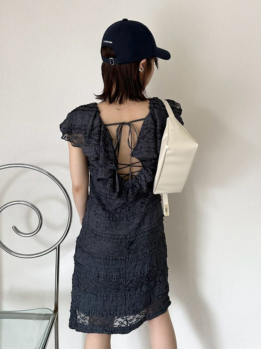LILY BROWN「カットレースミニワンピース」|ワンピース|