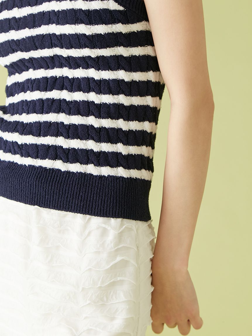 LILY BROWN「【LILY BROWN&times;MARY QUANT】デイジー刺繍アメスリケーブルニット」|ニット・セーター|