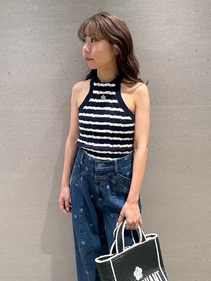 LILY BROWN「【LILY BROWN&times;MARY QUANT】デイジー刺繍アメスリケーブルニット」|ニット・セーター|