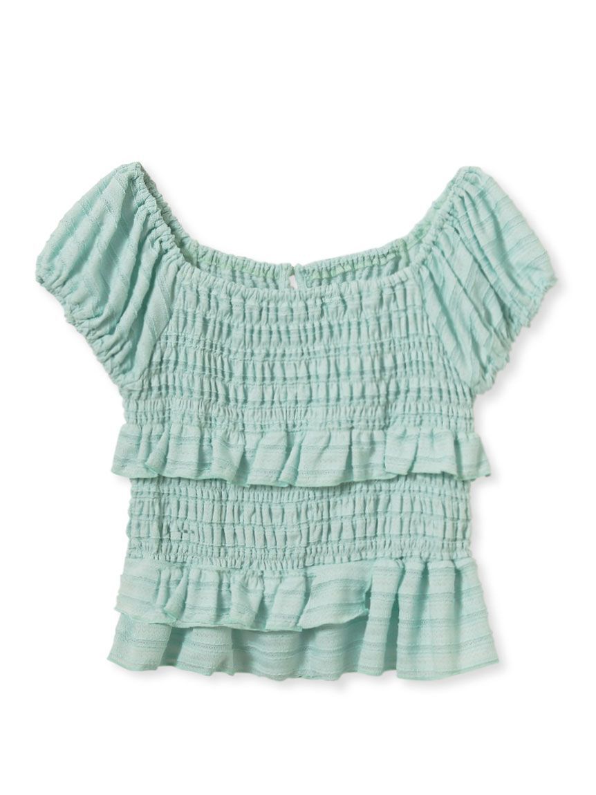 LILY BROWN「シャーリングフリルトップス」|Tシャツ・カットソー|