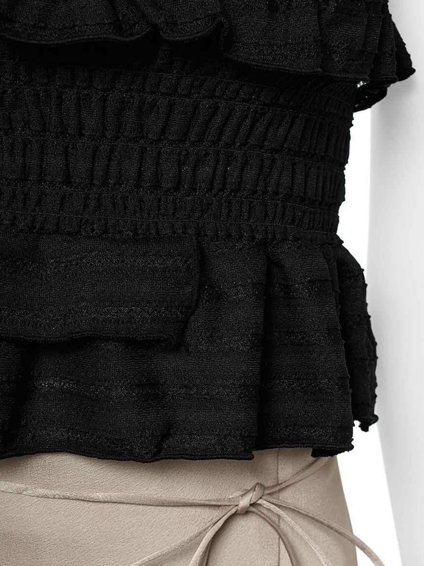 LILY BROWN「シャーリングフリルトップス」|Tシャツ・カットソー|