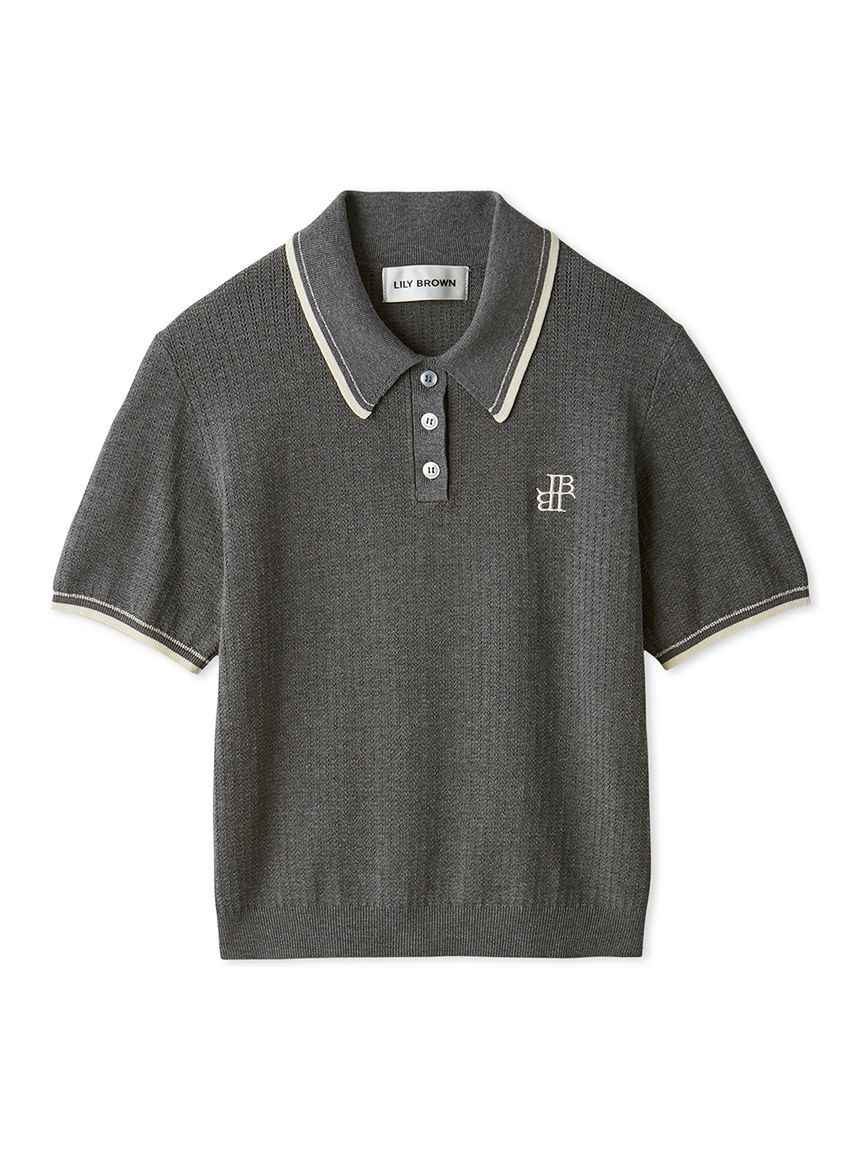 LILY BROWN「ワンポイントニットポロシャツ」|ポロシャツ|