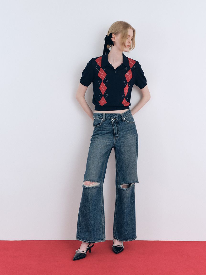 LILY BROWN「ワンポイントニットポロシャツ」|ポロシャツ|