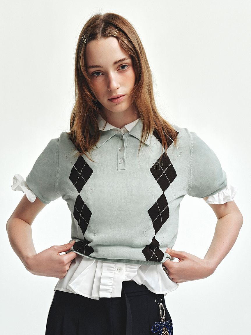 LILY BROWN「ワンポイントニットポロシャツ」|ポロシャツ|MNT