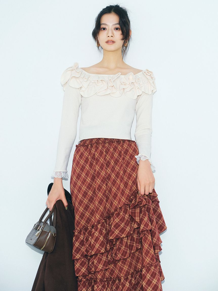 LILY BROWN「モールフリルニットトップス」|ニット・セーター|