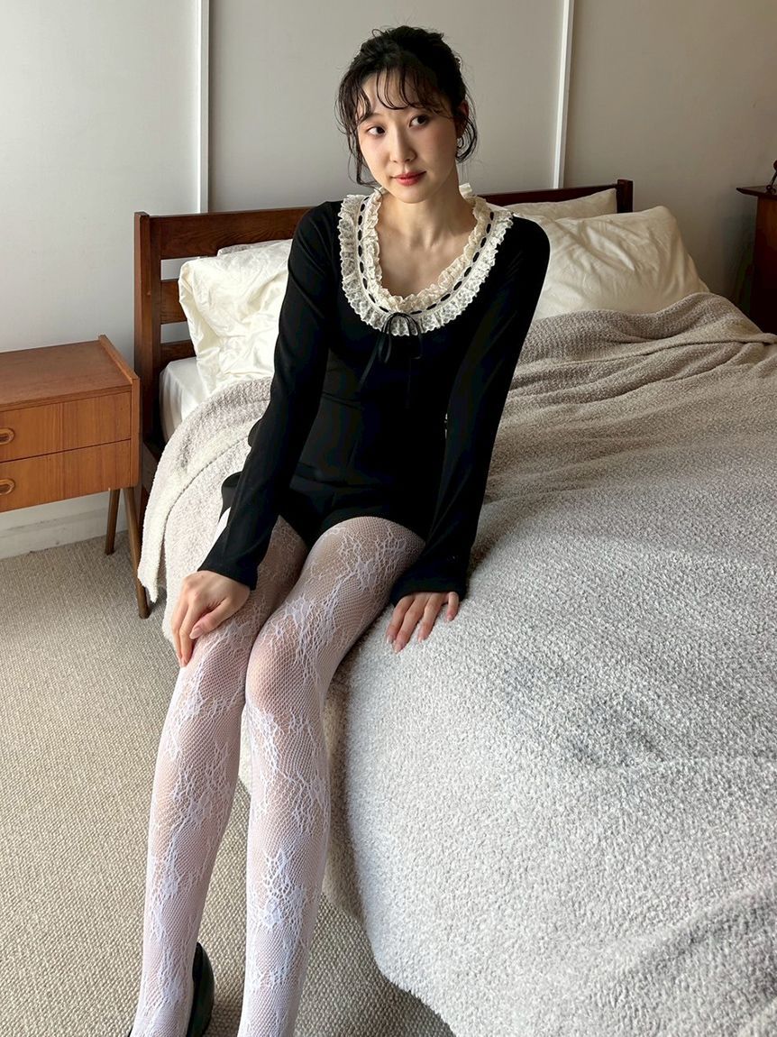 LILY BROWN Lingerie「【LILY BROWN Lingerie】フリルレースボディスーツ(Hearts2Hearts着用)」|Tシャツ・カットソー|