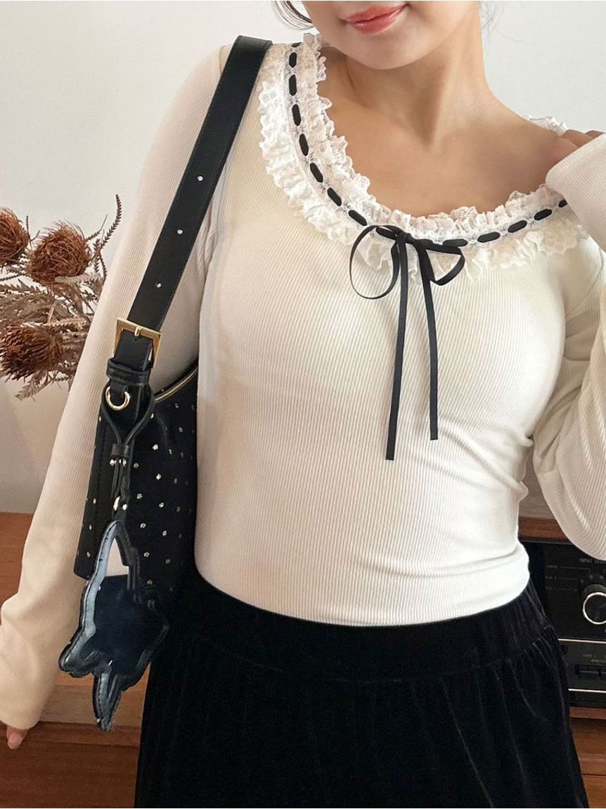 LILY BROWN Lingerie「【LILY BROWN Lingerie】フリルレースボディスーツ(Hearts2Hearts着用)」|Tシャツ・カットソー|