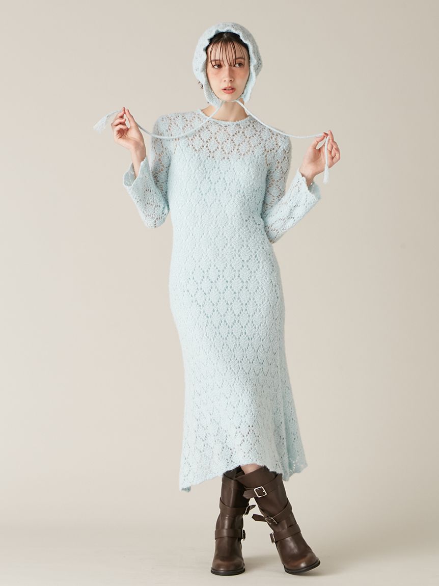 LILY BROWN「スノーニットバブーシュカ(Hearts2Hearts着用)」|ヘアバンド|