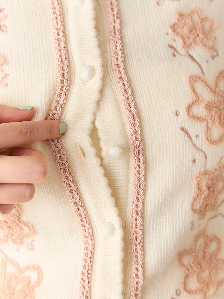 LILY BROWN「フラワーモチーフカーディガン」|カーディガン|