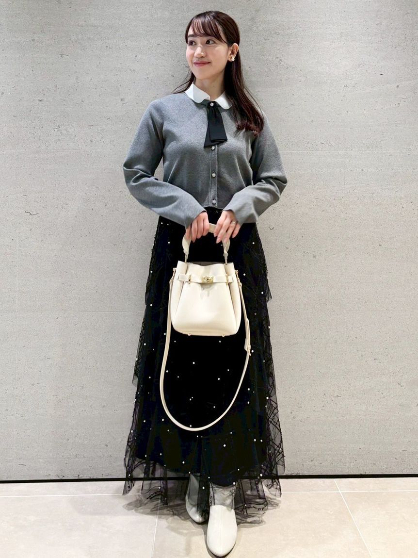 CELFORD「【HANAE MORI&times;CELFORDコラボ】パールスカート」|スカート|BLK