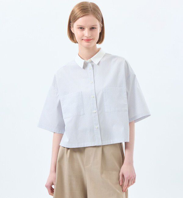 MACKINTOSH PHILOSOPHY「ショートクレリックシャツ」|シャツ・ブラウス|サックスブルー