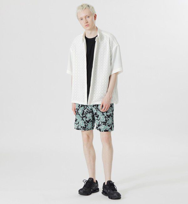  「レースコンビショートスリーブシャツ」|シャツ・ブラウス|