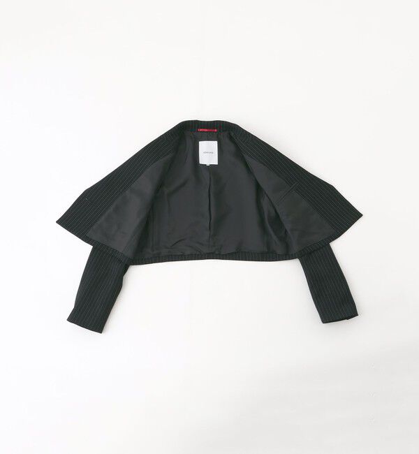  「ストライプクロップドジャケット」|テーラードジャケット|