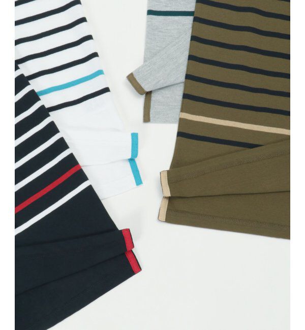 ikka「VORTEXパネルボーダーTシャツ」|Tシャツ・カットソー|