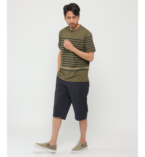 ikka「VORTEXパネルボーダーTシャツ」|Tシャツ・カットソー|