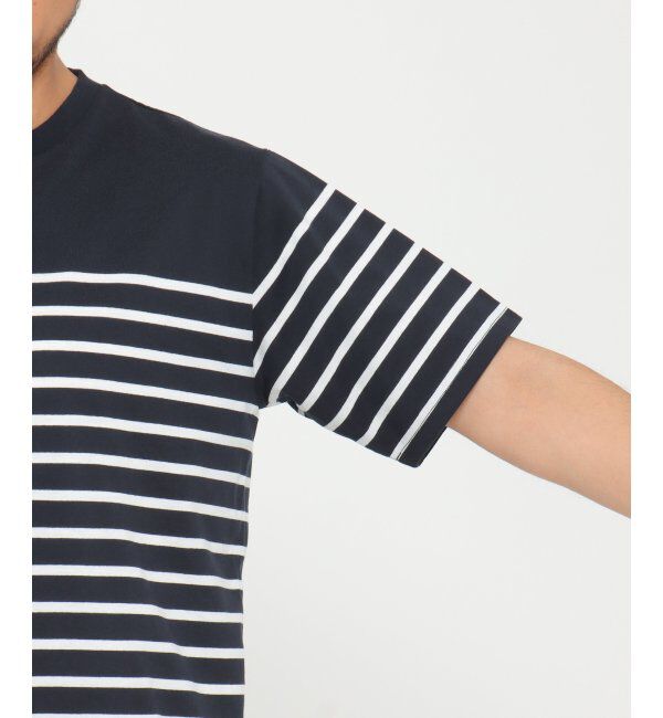 ikka「VORTEXパネルボーダーTシャツ」|Tシャツ・カットソー|