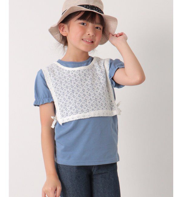 ikka kids「【2点セット】レースベスト／パフスリーブTセット（120~160cm）」|Tシャツ・カットソー|ブルー