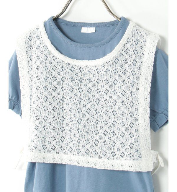 ikka kids「【2点セット】レースベスト／パフスリーブTセット（120~160cm）」|Tシャツ・カットソー|