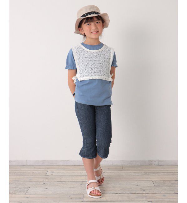 ikka kids「【2点セット】レースベスト／パフスリーブTセット（120~160cm）」|Tシャツ・カットソー|