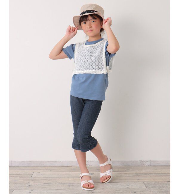 ikka kids「【2点セット】レースベスト／パフスリーブTセット（120~160cm）」|Tシャツ・カットソー|