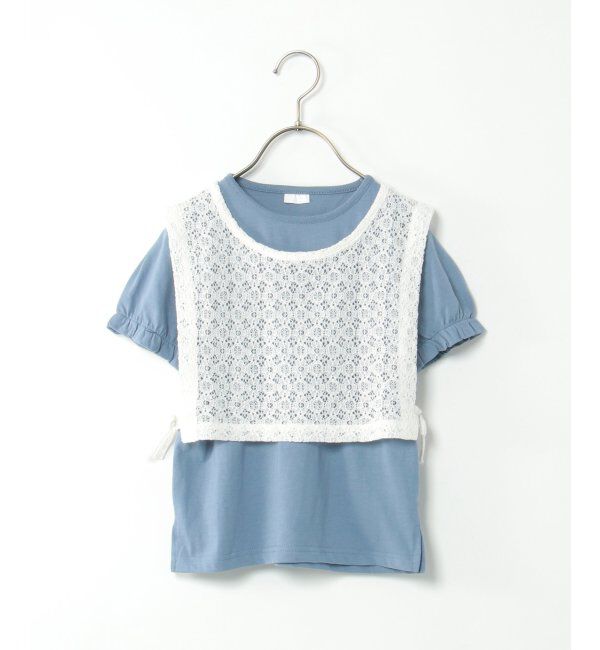 ikka kids「【2点セット】レースベスト／パフスリーブTセット（120~160cm）」|Tシャツ・カットソー|
