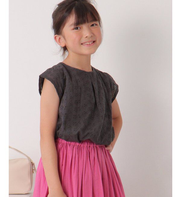 ikka kids「【セットアップ対応】コットンレースブラウス（120~160cm）」|シャツ・ブラウス|チャコール