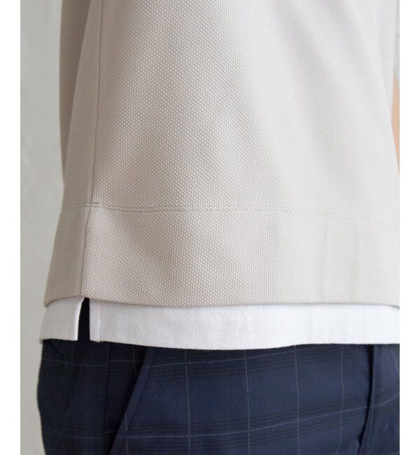 ikka「【吸水速乾】ドライ鹿の子5分袖レイヤードTシャツ」|Tシャツ・カットソー|