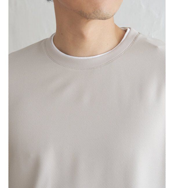 ikka「【吸水速乾】ドライ鹿の子5分袖レイヤードTシャツ」|Tシャツ・カットソー|