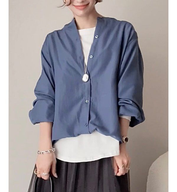 ikka「【親子コーデ】マルチWAYバンドカラーシャツ」|シャツ・ブラウス|