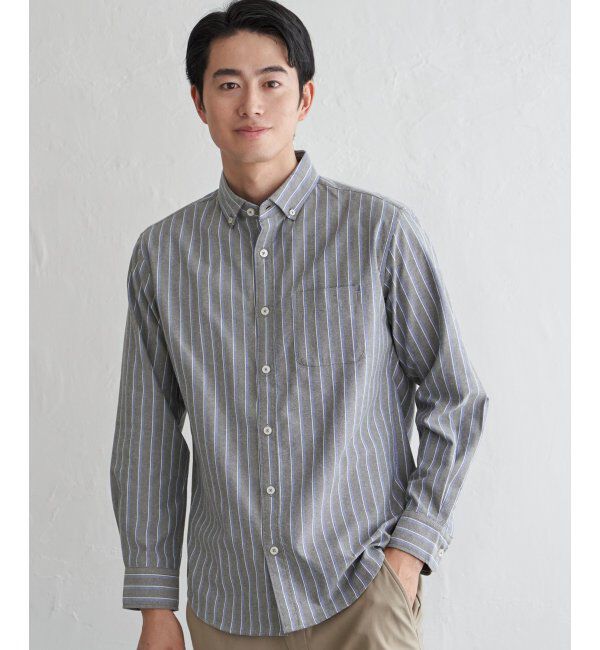 ikka「イージーケアオックススイスカラーＢＤ」|シャツ・ブラウス|チャコール