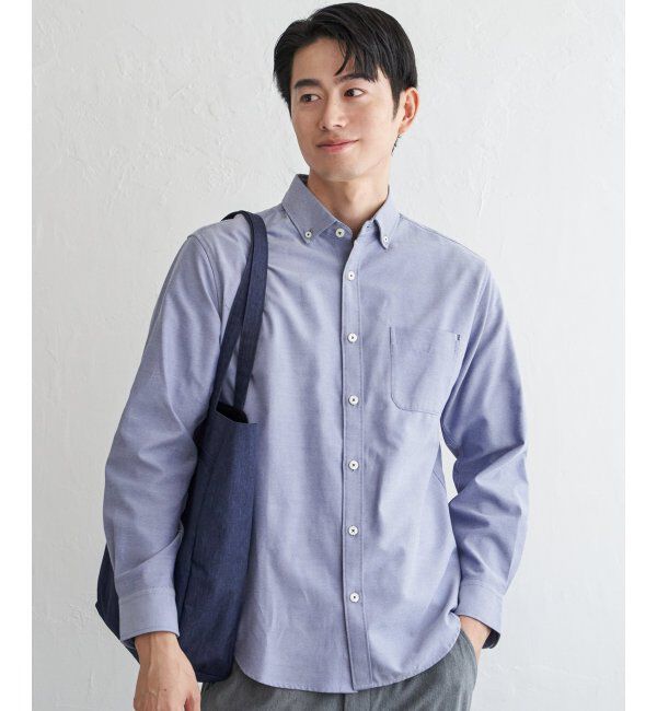 ikka「イージーケアオックススイスカラーＢＤ」|シャツ・ブラウス|ネイビーブルー