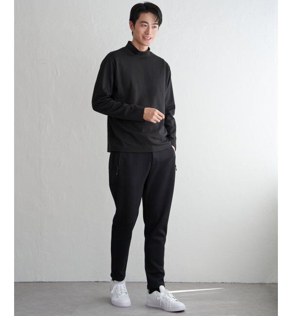 IKKA LOUNGE「ポンチモックネックロンT」|Tシャツ・カットソー|