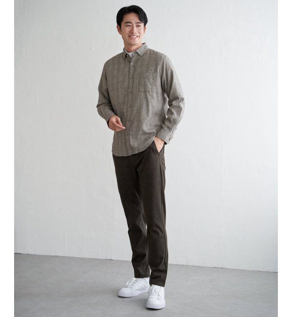 ikka「イージーケアネルチェックスイスカラーボタンダウンシャツ」|シャツ・ブラウス|