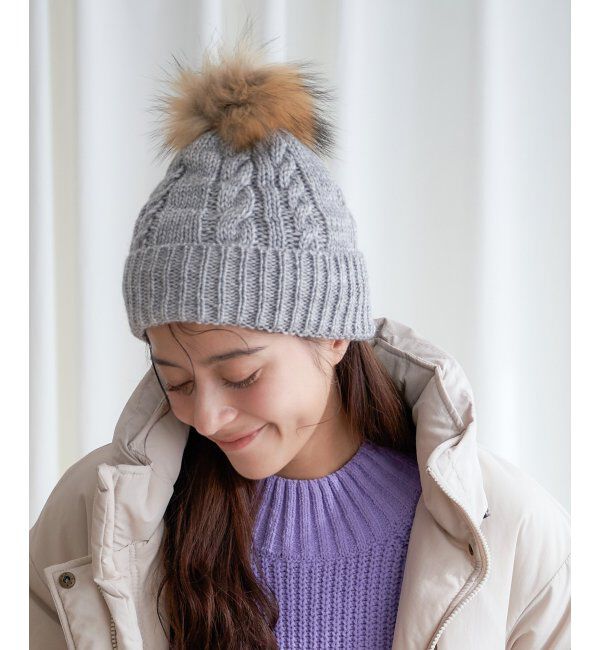 Lbc with Life「裏ボアケーブルニットワッチ」|その他|グレイ