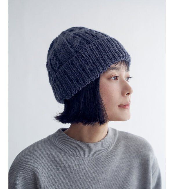 Lbc with Life「裏ボアケーブルニットワッチ」|その他|ネイビー