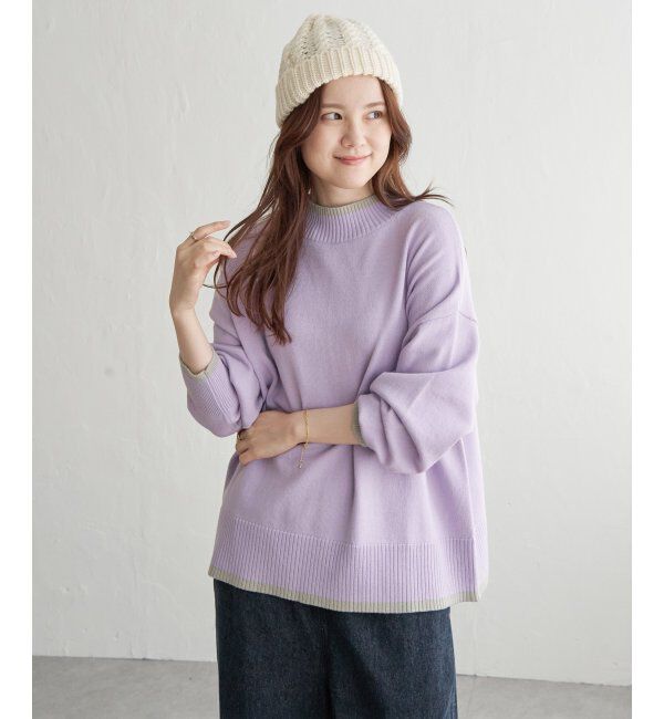 Lbc with Life「配色リブプルオーバー」|カーディガン|