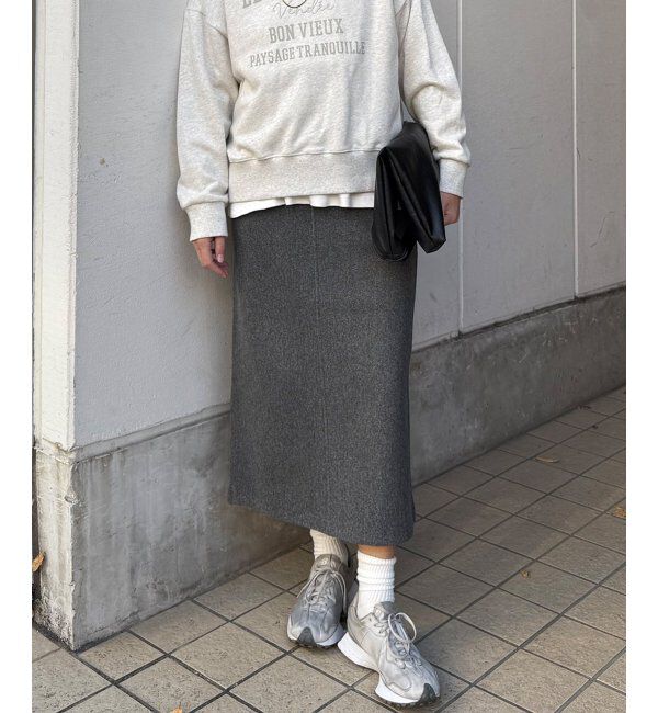 Lbc with Life「ジャージメルトンＩラインスカート」|スカート|グレー