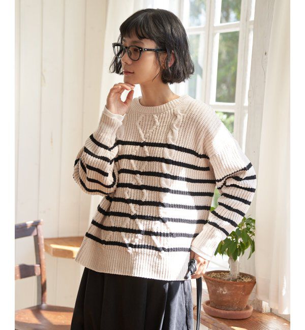 Lbc with Life「マットモールケーブルニットプルオーバー」|カーディガン|