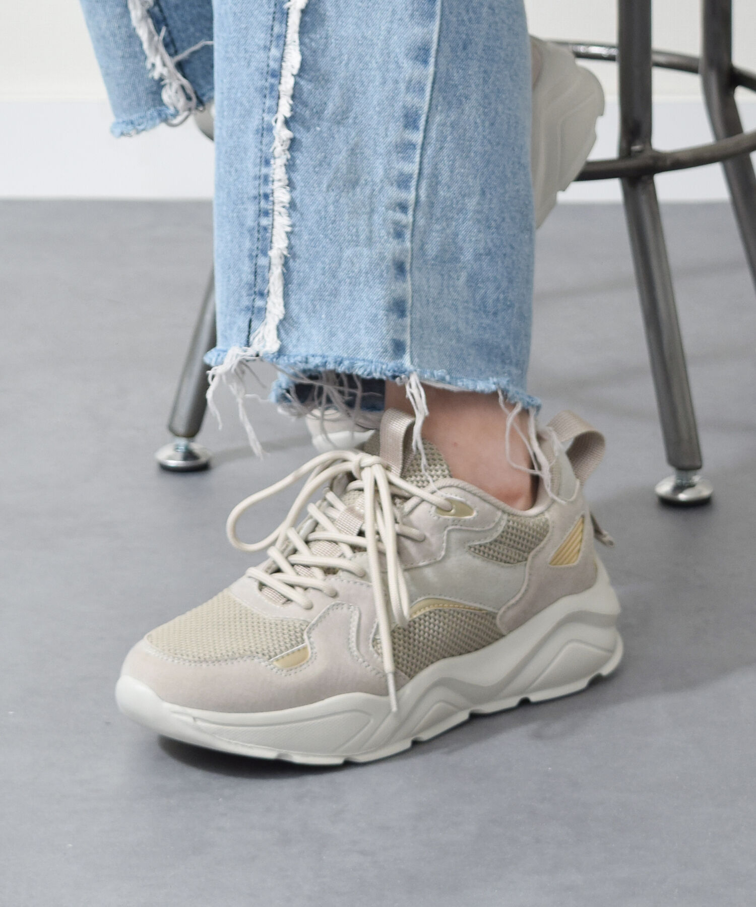  「【VINCULUM】スエードコンビ厚底スニーカー(755103)」|スニーカー|