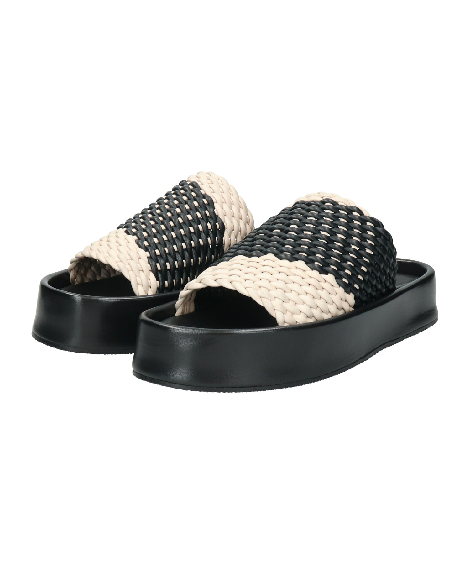 IMPORT SELECT「【JVAM】ウーブンレザー厚底ミュールサンダル(E52126)」|サンダル|